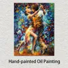 Arte em tela texturizada colorida luta interna de luxúria pintada à mão arte abstrata figura amantes de alta qualidade