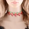 Choker Boho Charms Fruchtkette Halskette für Frauen Mädchen Halsbänder Niedliche Wassermelone Kirsche Banane Ananas Stoff Spitze Schmuck