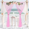 Other Event Party Supplies 2 Panels Tulle Wedding Arch Draping Fabric 150X215CM Sheer Backdrop Drapes for Birthday Party Wedding Po Backdrop Decoration 230614