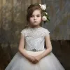 Girl's Dresses Flower Girl' For Weddings Appliques Lace Floor Length Girls Pageant Kids Formal Wear Party Gown First Communion Girl's