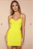 Robes décontractées 2023 été femmes Sexy Spaghetti sangle dos nu bleu jaune abricot Mini moulante robe de pansement élégante soirée Club fête