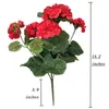 Dekorativa blommor 35 cm konstgjorda pelargon röda rosa växter blommor för bröllopsträdgård hem xmas dekor