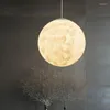 Pendant Lamps Nordic 3d Printing Moon Light Ball Modern Simple Living Room Droplight Bedroom Dining Hall Home Lighting