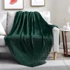 Couvertures Inyahome Plaid Throw Blanket Couverture décorative texturée douce et confortable avec pompon pour canapé-lit et maison R230615