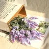 Gedroogde bloemen Frankrijk Fancy Romantic Provence Lavendel Artificial Purple White Nieuwheid Design Silk Bloem voor trouwhuisdecoratie
