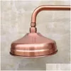 Bathroom Shower Heads 8 Inch Vintage Red Copper Antique Brass Round Shape Bath Rainfall Head / Accessory Standard 1/2 Ash054 H1209 D Dhbqs