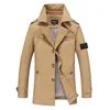 stone jacket island Printemps et Automne Marque de Créateur Hommes Trench-Coat Mi-long Dames Automne Manteau Décontracté Trench-Coat Qualité stone-island jacket