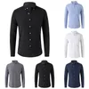 Mannen T Shirts Men'S Mode Lente En Zomer Casual Lange Mouwen Revers Effen Mannen Petite Coltrui Tops Oversized herfst Tees Voor