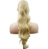 24 Inch Synthetic Drawstring Ponytail - Long Curly Body Wave Hair - Variety of Styles to Choose - Perfect for Adding Length and Volume