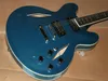 biue JAZZ guitar Semi Hollow with China electric guitar