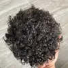 Afo Man 15mm Jerry Curly Men Toupee Traspirante Mono LacePU Intorno alla base Uomo Parrucche per capelli umani Pezzi Sistema Protesi Capelli naturali