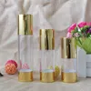 Silver Gold 15/30/50ml Empty Airless Bottle Cosmetic Plastic Pump Container for the 500pcs/lot Wholesale Mwkrk