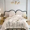 Bedding Sets Premium Eucalyptus Lyocell Silky Textured Feel Soft Comfortable Set Chic Embroidery Duvet Cover Bed Sheet Pillowcase