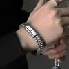 Link Bracelets Hip-Hop Titanium Steel Bracelet Smooth Surface Highly Polished Hand Decor For Female Friend Birthday Gift TUE88
