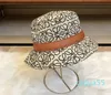 Chapeau de pêcheur à motifs vintage Chapeaux à large bord Designer Bucket Hat pour femmes Ceinture de casquette effilochée