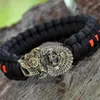 Klättra rep utomhusverktyg DIY -tillbehör för armband vävning paracord multifunktion spänne mässing Chief Skull 230614