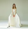 Wedding Dress Satin Sleeveless Sweet-heart Plus Size For Women Princess Simple Plain Zips Beach Bridal A-line
