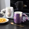 Tazze Bella perla bianco rosa arancione viola ceramica caffè creativo tazze da tè grande tazza da latte regalo di compleanno bicchieri da cucina