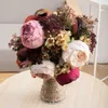 Fiori secchi peonia bouquet di seta autunnale qualità artificiale decorazione della casa accessori per interni festa di nozze falso mix scrapbook