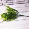 Flores secas eucalipto plástico planta artificial folhas grama verde longo ao ar livre falso diy flor para decoração de jardim grande china