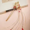 Hair Clips 1 Pcs Antique Ornament Crown Forehead Tassel Hairpin Step Shaking Red Retro Accessories