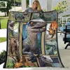 Blanket Dinosaur Throw Blanket Kids Boys Ancient Animal Flannel Fleece Blanket Dragon Blanket for Couch Sofa Bedroom Living Room R230615