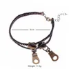 Cavigliere Retro Zipper Cavigliera Boho Style Doppia catena Manette Bracciale Caviglia Donna Estate Piede Gioielli Amicizia Regali 230614