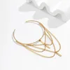 Bangle Ingemark Vintage Multilayer Stick Tassel Pendant Upper Armband Cuff Open Bangles For Women Long Chain Arm Body Bracelet Jewelry