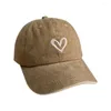 Cappellini da ciclismo Uomo Donna Regolabile DENIM LAVATO Protezione solare Cappelli Baseball Love Heart Ricamo Distressed Faded Cap