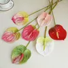 Decorative Flowers 1Pc 61cm Artificial Red Palm Flower Real Touch PU Branche Anthurium Fake Home Wedding Party Decoration Bouquet