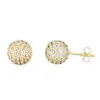 Gold Plated Brass Stud Earrings Iced Out Zircon Ball Stud Earring Diamond Clustered Beads Studs Earrings for Women Men