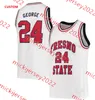 Braxton Huggins Christian Gray Fresno State Basketball Jersey Deshon Taylor Nate Grimes Assane Diouf Paul George Fresno State Bulldogs Jerseys Custom Mens Youth