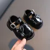 First Walkers Crystal Girls Shoes Mary Janes Kids Shoes Flats Baby Toddlers Anti-Slippery Casual Shoes for Child Leather Shoes Black F06053 230614