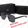 Óculos de sol de luxo prda Lentes Polaroid Designer Mulheres Homens Óculos Para Praia Condução Piloto Óculos Premium Homens Senhoras Armação Vintage Metal Óculos de Sol