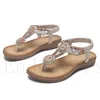 Bohemian Beach Sandals Style z koraliki retro duże rozmiary płaskie klapki klapki etniczne mody zwięzła kobieta