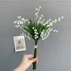 Fleurs séchées 6 pièces blanc fleur artificielle en plastique muguet Bouquet mariage maison Table pièce maîtresse décoration accessoires fausse plante