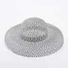 Chapéus de aba larga chapéus de balde verão PP preto e branco chapéu de palha chapéu de sol protetor solar férias à beira-mar praia chapéu de sol de aba grande chapéu de sol 230615
