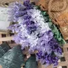 Kwiaty dekoracyjne 10 głowy romantyczne Prowansowanie lawenda jedwabny sztuczny fioletowy bukiet do majsterkowiczów domowy dekoracja ślubna plastikowy fałszywy