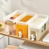 1PC Zimny ​​czajnik z kranem w lodówce, dozownik napoju do lodówki, plastikowy dzban z owocami Owoce Teapot Lemonade Busket Pojemnik na lodówkę, 3,5 l/1 galon