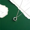 Chaînes 925 Sterling Silver Collier Pendentif Pour Femmes Coeur Creux Lettrage Bijoux De Haute Qualité