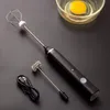 1pc Handheld Egg Whisk, Black Electric Milk Frother, 3-Speed Adjustable Automatic Coffee Stirrer Baking And Cooking Home Coffee Shop