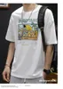 남성용 T 셔츠 W4650 인쇄 된 흰색 짧은팔 티셔츠 남자 여름 조수 브랜드 지방 플러스 크기 반팔면 면화
