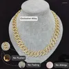 Chaînes ULJ Hip Hop Losange Cubain Chaîne Glacé Bling Collier Hommes Femmes 20mm Largeur Hiphop Cristal De Mode Bijoux