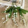 Fleurs séchées 6 pièces blanc fleur artificielle en plastique muguet Bouquet mariage maison Table pièce maîtresse décoration accessoires fausse plante
