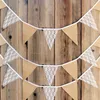 Feestdecoratie 48pcs Jute Jute Blank String Vlag Wimpel Linnen Vlaggen Festival Kerstfeest Kleuterschool Huisfeest Bruiloft DIY Decoratie 230615