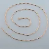 Ketten 2mm Frauen Mädchen 585 Gold Farbe Stick Seeds Shaped Anhänger Halskette Gliederkette