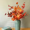 Flores decorativas ins bordo galho de árvore com folhas coloridas seda artificial para festa de casamento decoração de outono adereços pografia