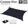 Abat-jour grande taille 300D noir polyester bâche étanche jardin balcon anti-pluie auvent bâche couverture piscine soleil voiles auvent