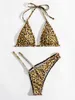 Beach Summer Sunshine Women's Swimwear Swimsuit Designer High-end Luxury Bikini Leopard Print with Diamond Set for Ins Style Sexy Split Vacation Cute Tight Fitting