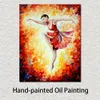 Figuur Canvas Art Flaming Dance Mooie Moden vrouw Handgemaakt schilderij voor modern thuiskantoor